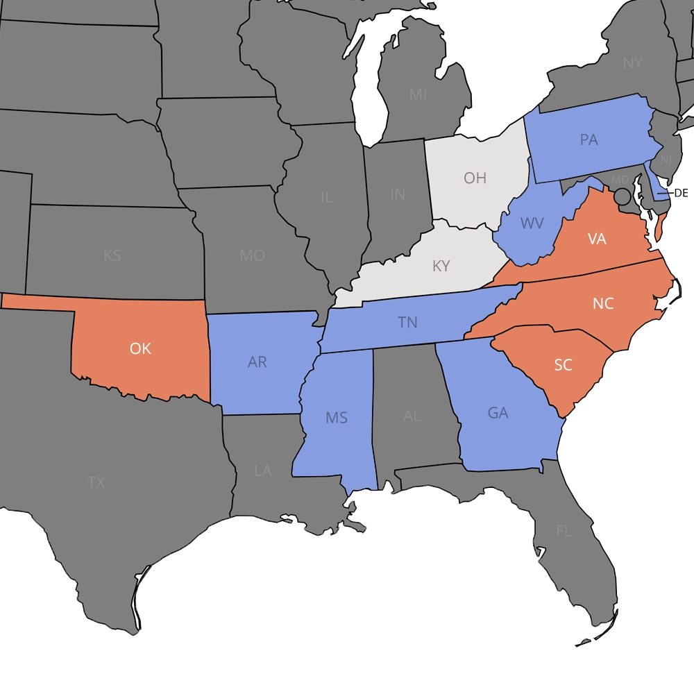 Vascular Wellness and PiccPros vascular access services coverage map